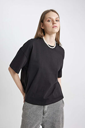 DeFacto Coool Loose Fit Basic Kısa Kollu Tişört Z9455AZ24SMBK81