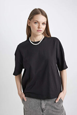 Coool Loose Fit Basic Düz Kısa Kollu Tişört