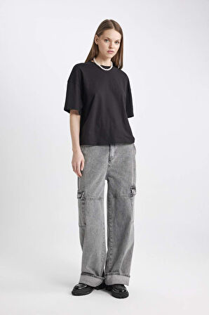 Coool Loose Fit Basic Düz Kısa Kollu Tişört