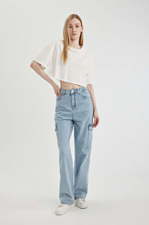 Coool Loose Fit Bisiklet Yaka Basic Düz Kısa Kollu Tişört