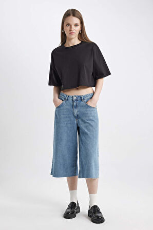 Coool Loose Fit Bisiklet Yaka Basic Düz Kısa Kollu Tişört