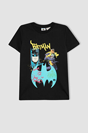 DeFacto Erkek Çocuk Batman Pijama Takımı Kısa Kollu Üst Beli Lastikli Uzun Alt B5575A824SPBK81