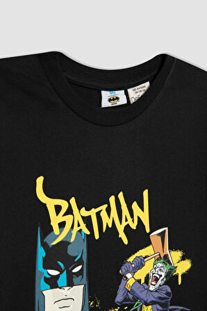 DeFacto Erkek Çocuk Batman Pijama Takımı Kısa Kollu Üst Beli Lastikli Uzun Alt B5575A824SPBK81