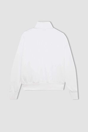 DeFactoFit Oversize Fit Baskılı Dik Yaka Fermuarlı Sporcu Sweatshirt B4598AX24SPWT34