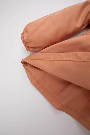 Kız Bebek Çiçekli Uzun Kollu Twill Elbise