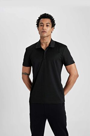 DeFactoFit Slim Fit Dar Kesim Polo Yaka Sporcu Kısa Kollu Tişört Z5598AZ24SPBK81