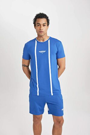 DeFactoFit Standart Fit Bisiklet Yaka Baskılı Kısa Kollu Sporcu Tişört B5020AX24SPBE169