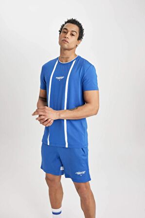 DeFactoFit Standart Fit Bisiklet Yaka Baskılı Kısa Kollu Sporcu Tişört B5020AX24SPBE169