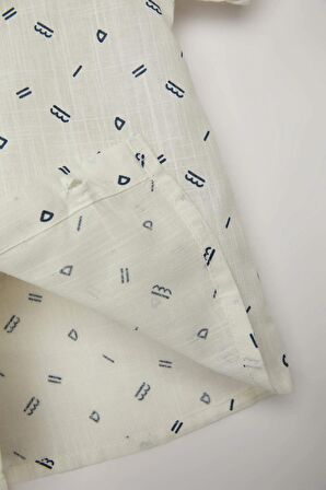 DeFacto Erkek Bebek Flamlı Poplin Desenli Kısa Kollu Gömlek B8068A524SMWT34