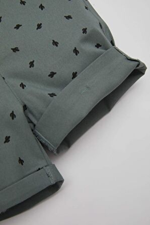 DeFacto Erkek Bebek Kaktüs Desenli Gabardin Şort C3421A524SMKH405