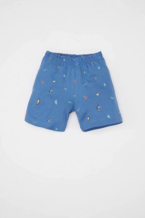 DeFacto Erkek Bebek Pijama Takımı Penye Deniz Baskılı Kısa Kollu Üst Şort C3535A524HSBE284