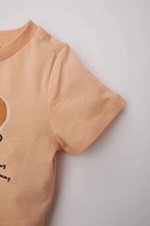 DeFacto Erkek Bebek Baskılı Kısa Kollu Şortlu Penye Pijama Takımı C3534A524HSOG556