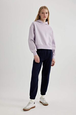 DeFacto Boxy Fit Kapüşonlu Kalın Basic Düz Sweatshirt B8570AX24SPPR77