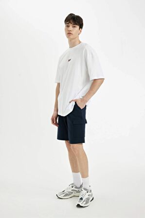DeFacto Regular Fit Düz Paça Cepli Basic Düz Şort B8796AX24SMNV239