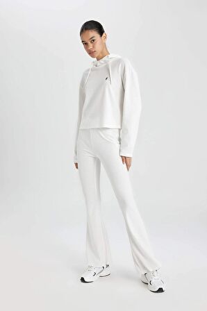 DeFactoFit Flare Fit İspanyol Paça Standart Boy Ribana Pantolon B9023AX24SMER105