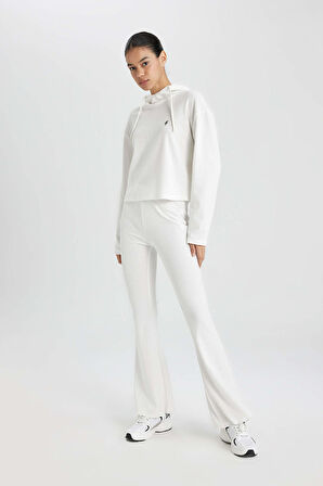 DeFactoFit Flare Fit İspanyol Paça Standart Boy Ribana Pantolon B9023AX24SMER105