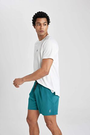 DeFactoFit Baskılı Esnek Dokulu Kısa Boy Sporcu Deniz Şortu C5138AX24HSGN194