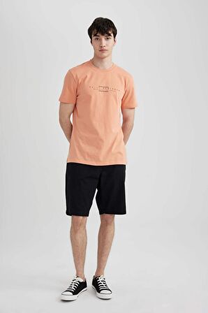 DeFacto Slim Fit Bisiklet Yaka Baskılı Kısa Kollu Tişört C2076AX24SMOG590