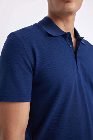 DeFacto Slim Fit Dar Kesim Kısa Kollu Pamuklu Modal Karışımlı Basic Düz Polo Tişört M6609AZ24SPIN131