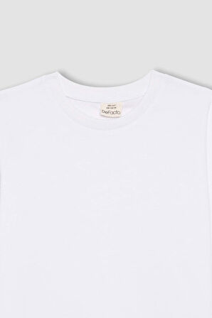 DeFacto Erkek Çocuk Bisiklet Yaka Basic Düz Uzun Kollu Tişört B7771A8NSWT34