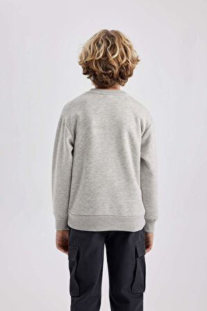 DeFacto Erkek Çocuk Bisiklet Yaka Basic Düz Sweatshirt B7772A8NSGR210