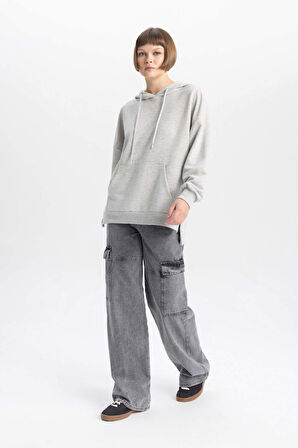 Oversize Geniş Kalıp Polo Yaka Sweatshirt