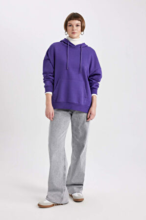 Oversize Geniş Kalıp Polo Yaka Sweatshirt