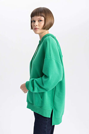 Oversize Geniş Kalıp Polo Yaka Sweatshirt