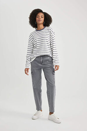 Bisiklet Yaka Uzun Kollu Tişört