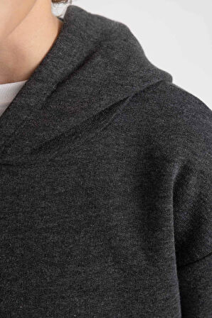 DeFacto Erkek Çocuk Basic Düz Kapüşonlu Sweatshirt B7773A8NSAR102