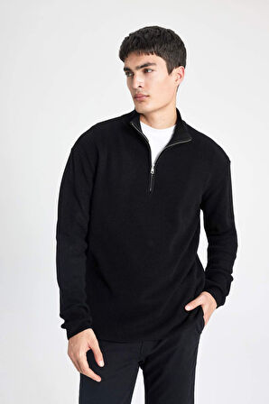 DeFacto Loose Fit Balıkçı Yaka Selanik Kumaş Kazak B9706AX24AUBK81