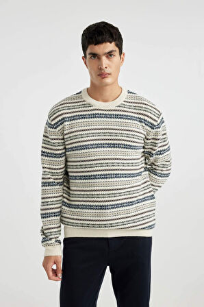 DeFacto Standart Fit Bisiklet Yaka Kazak B9716AX24AUBG655