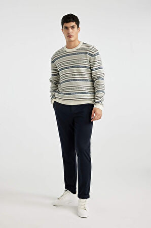 DeFacto Standart Fit Bisiklet Yaka Kazak B9716AX24AUBG655