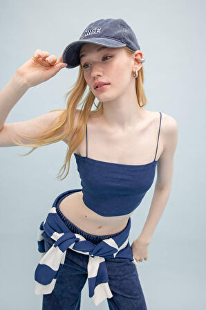 DeFacto Coool Fitted Fitilli Kaşkorse Yıkamalı Soluk Efektli Basic Düz Atlet B9297AX24SMIN176