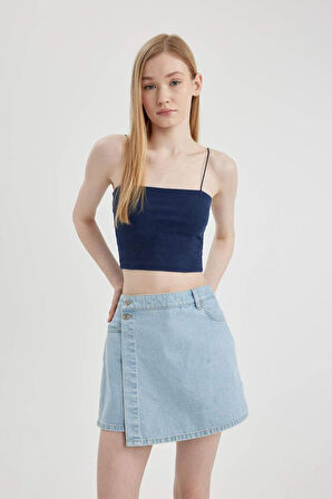 DeFacto Coool Fitted Fitilli Kaşkorse Yıkamalı Soluk Efektli Basic Düz Atlet B9297AX24SMIN176