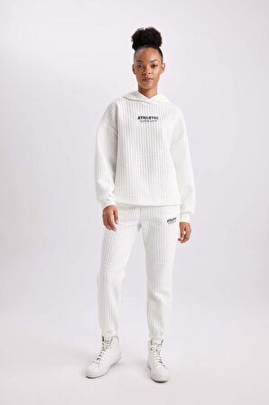 DeFactoFit Oversize Geniş Kalıp Kapüşonlu Kapitone Sporcu Sweatshirt B4599AX24SPWT80