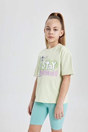 DeFacto Kız Çocuk Looney Tunes Relax Fit Bisiklet Yaka Kısa Kollu Tişört C0144A824SMGN1108
