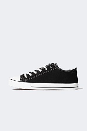 Erkek Düz Taban Bağcıklı Keten Sneaker