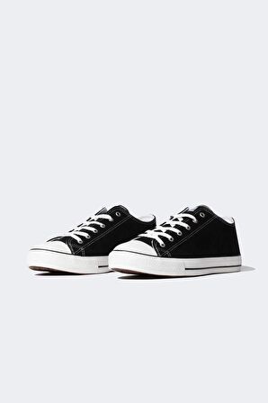 Erkek Düz Taban Bağcıklı Keten Sneaker