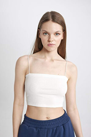 Coool Skinny Fit İp Askılı Pamuklu Crop Atlet