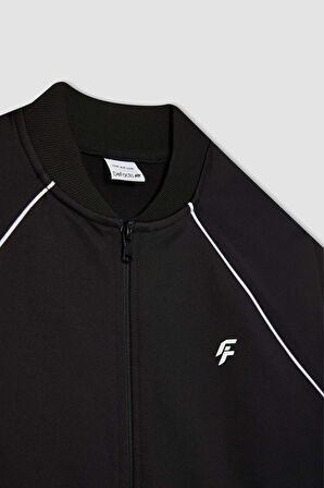 DeFactoFit Standart Fit Çift Cepli Pike Sporcu Hırka B3984AX24SPBK81