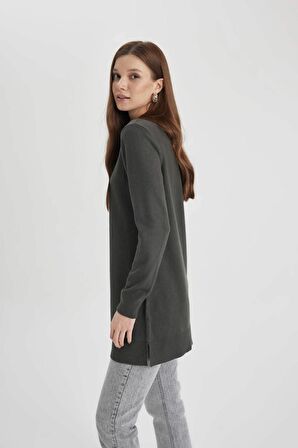 DeFacto Regular Fit Bisiklet Yaka Basic Triko Kazak Tunik H3431AZ23WNAR15