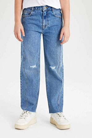 DeFacto Kız Çocuk Wide Leg Geniş Paça Jean Pantolon C2238A824SMNM28