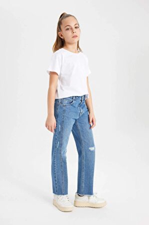 DeFacto Kız Çocuk Wide Leg Geniş Paça Jean Pantolon C2238A824SMNM28