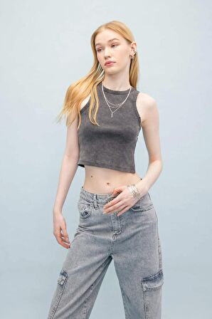 DeFacto Coool Fitted Fitilli Kaşkorse Yıkamalı Soluk Efektli Atlet C2128AX24SPAR191