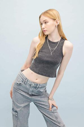 DeFacto Coool Fitted Fitilli Kaşkorse Yıkamalı Soluk Efektli Atlet C2128AX24SPAR191