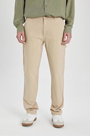 DeFacto Kanvas Pantolon Pantolon Wide Leg Fit Geniş Kalıp Normal Bel Geniş Bol Paça B4554AX24SPBG732