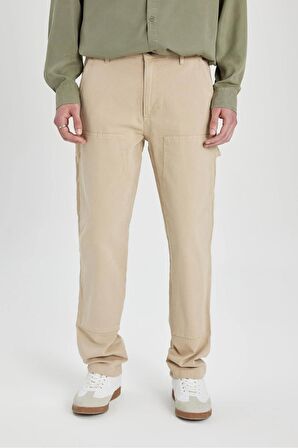 DeFacto Kanvas Pantolon Pantolon Wide Leg Fit Geniş Kalıp Normal Bel Geniş Bol Paça B4554AX24SPBG732