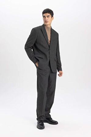 DeFacto Straight Fit Pantolon Normal Kalıp Normal Bel Her Yöne Esneyen   Boru Paça B9494AX23WNAR167