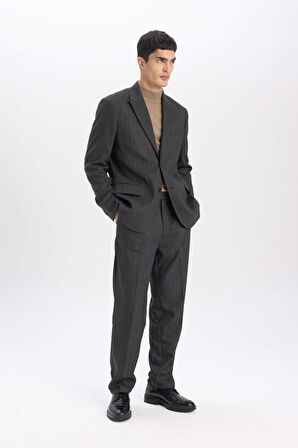 DeFacto Straight Fit Pantolon Normal Kalıp Normal Bel Her Yöne Esneyen   Boru Paça B9494AX23WNAR167